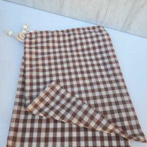 Sac à vrac brodé dos marron