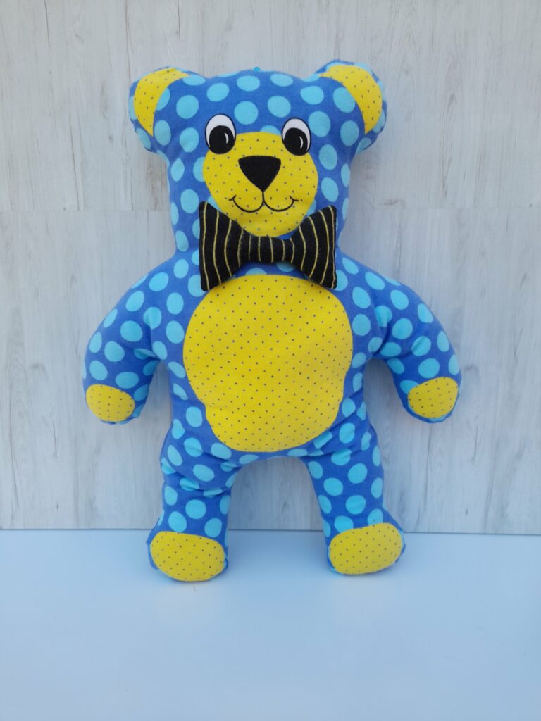 Nounours bleu flanelle