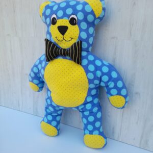 Nounours bleu flanelle