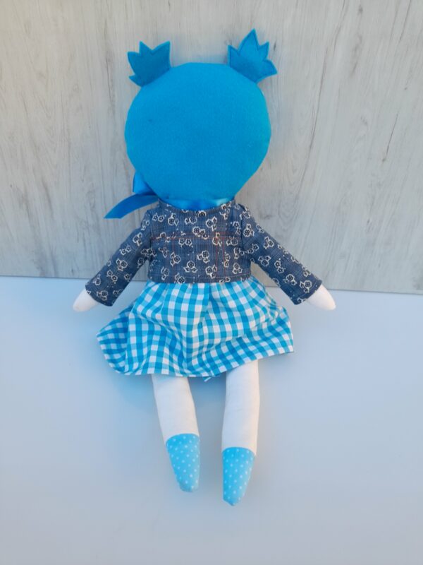 Poupée chiffon fait bleu jean