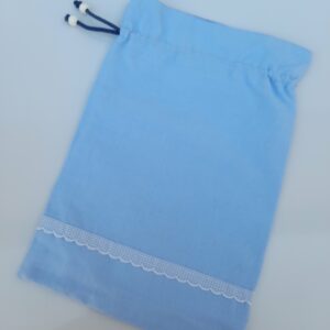 Sac à linge dos bleu ciel