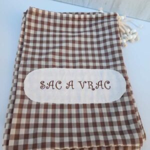 Sac à vrac brodé marron