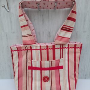 Sac à rayures rose