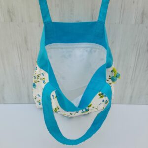 Sac dos à fleurs bleues