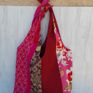 Sac bordeaux à fleurs