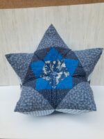 Coussin bleu étoile recyclé