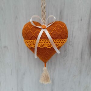 Coeur marron orangé