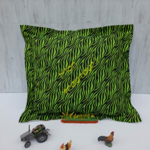 Coussin brodé zébré