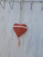 Coeur tissu carreaux