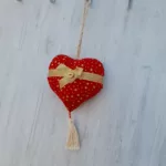 Coeur tissu doré