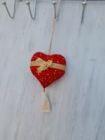 Coeur tissu doré