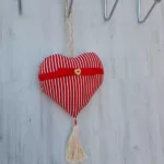 Coeur tissu rayures