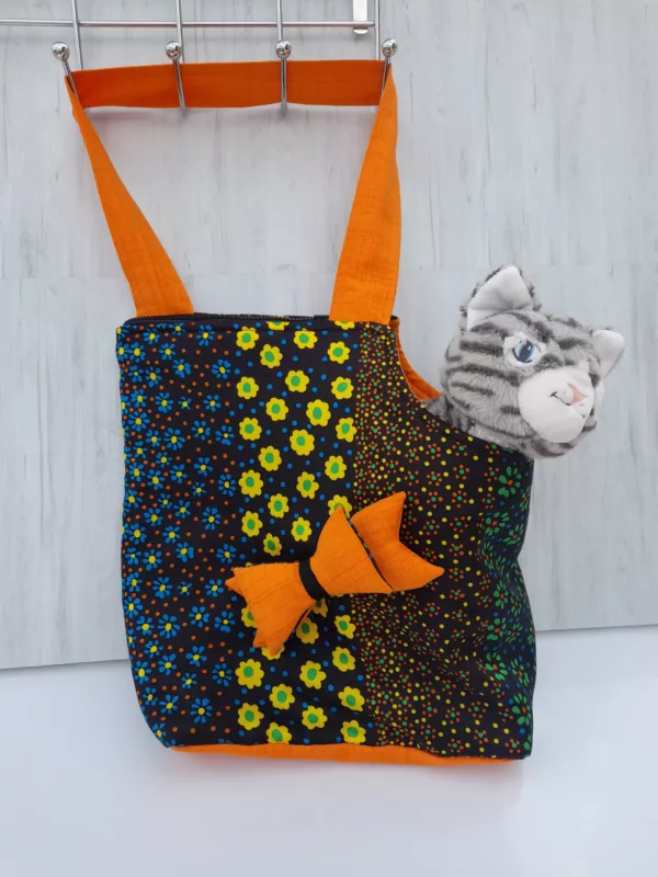 Sac porte chien orange - Idée Cousue - Couture française