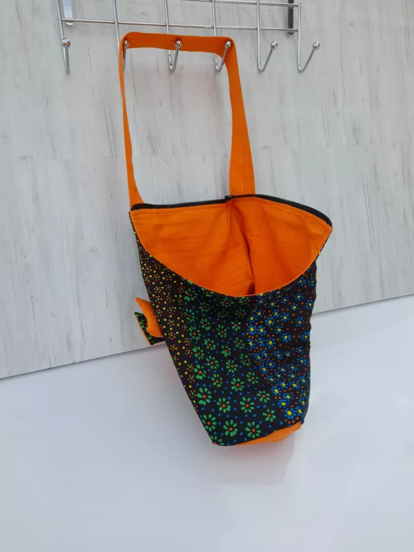 Sac porte chien orange - Idée Cousue - Couture française