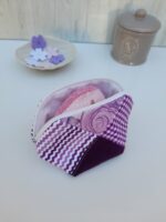 Trousse patchwork mauve