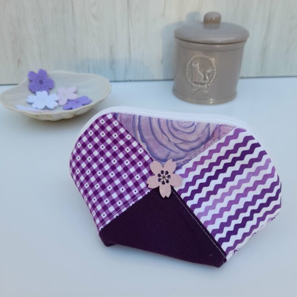 Trousse patchwork violet