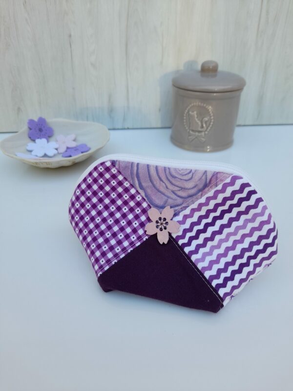 Trousse patchwork violet