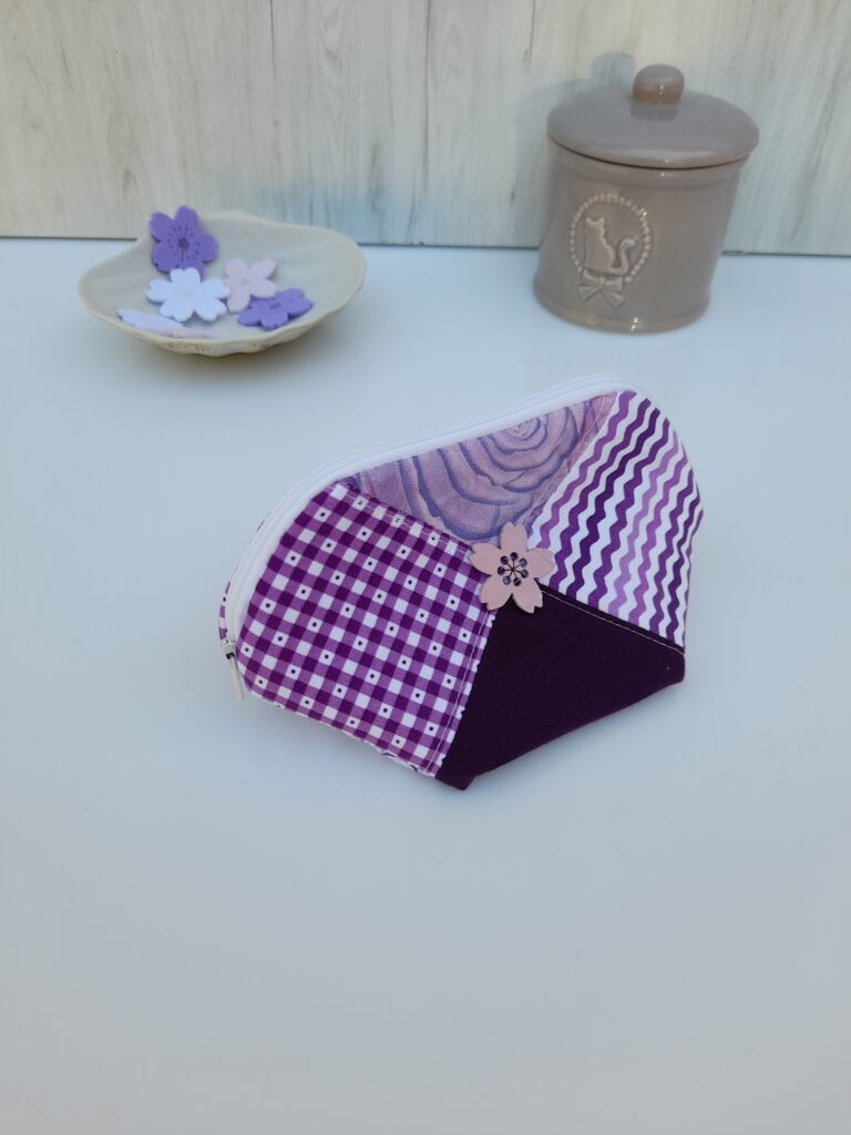 Trousse patchwork violine