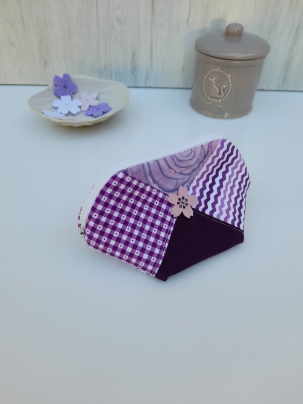 Trousse patchwork violine