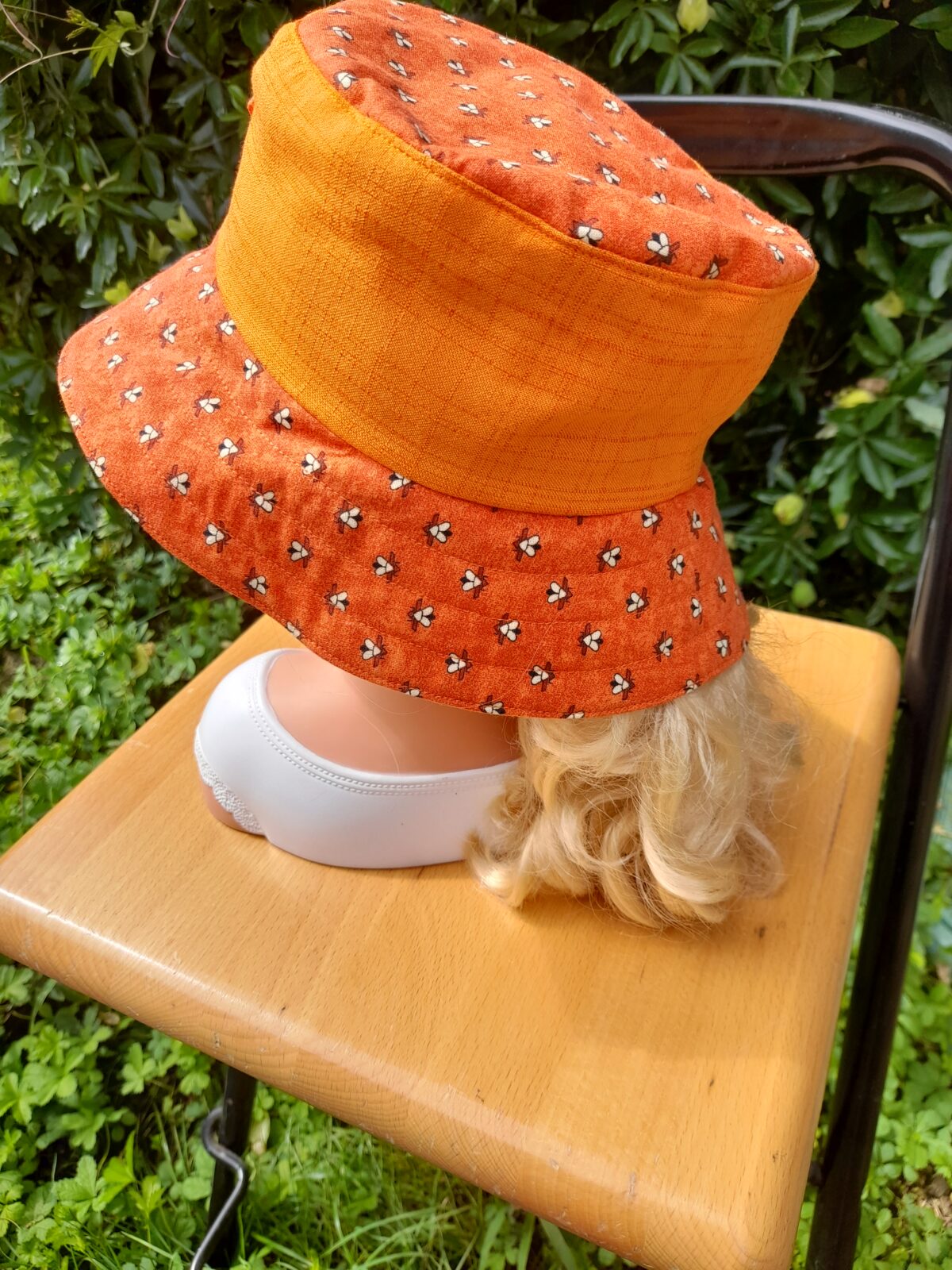 Chapeau fille coton orange