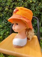 Chapeau fille orange recyclé