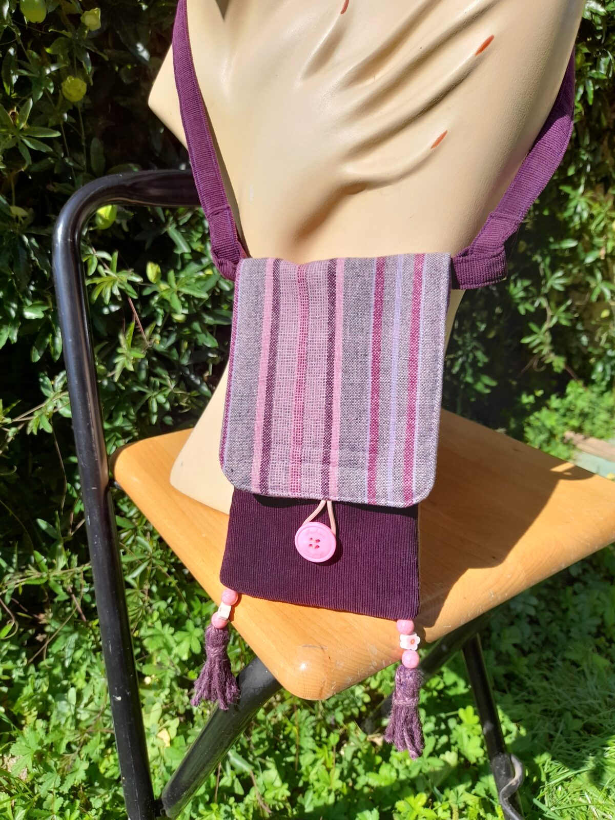 Pochette portable mauve