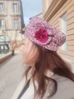 Chapeau béret mauve
