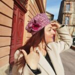 Chapeau béret violine