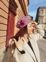 Chapeau béret violine