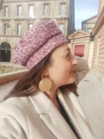 Chapeau béret violine artisanal